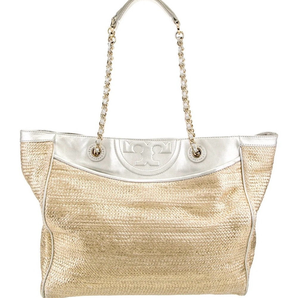 Tory Burch Metallic Gold and Silver Tote